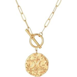 Gold Moon and star necklace